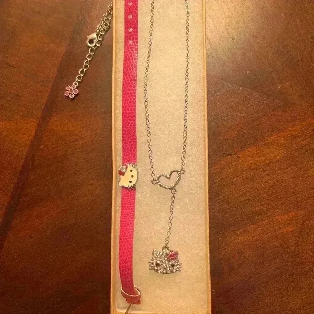 Hello Kitty Necklace and Bracelet adjustable